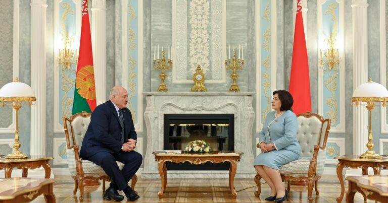 Sahibə Qafarova Aleksandr Lukaşenko ilə görüşdü – FOTO