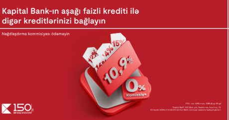 “Kapital Bank”ın aşağı faizli krediti ilə digər kreditlərinizi bağlayın