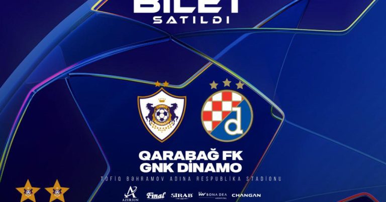 “Qarabağ” – “Dinamo” oyununa bu qədər bilet satıldı