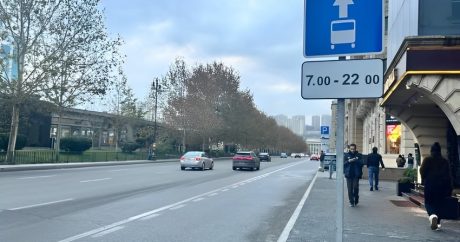 Avtobus zolağının qüvvədə olma vaxtını bildirən yol nişanları quraşdırılır