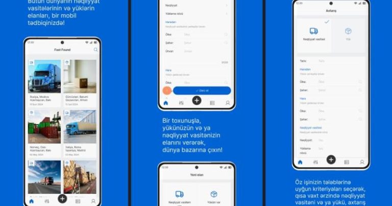 Nəqliyyat və yük tapmaq üçün inqilabi mobil tətbiq – Fast Found
